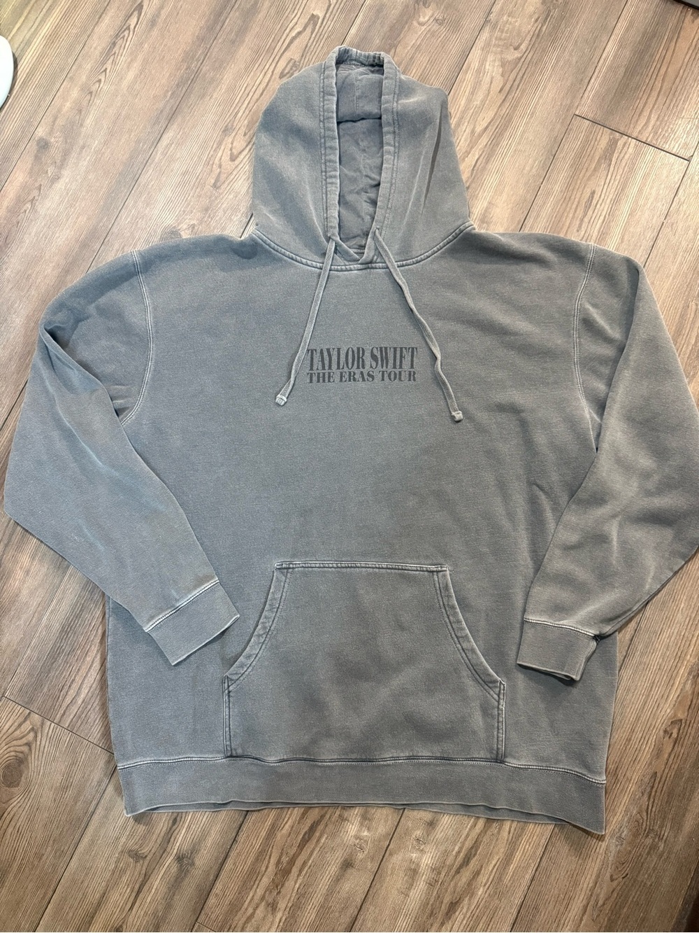 Taylor Swift The Eras Tour Washed Gray Oversized Hoodie Adult XL Concert Merch